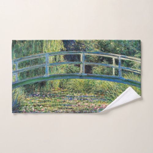 Claude Monet _ Water Lily Pond  Japanesese Bridge Bath Towel Set