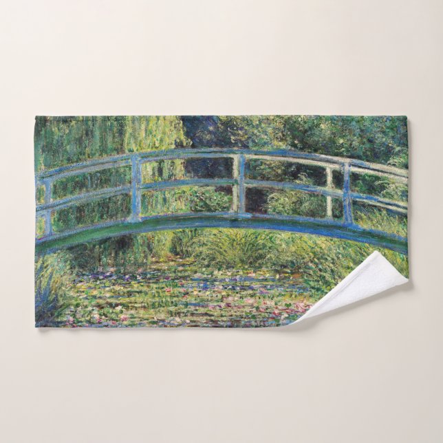 Claude Monet - Water Lily Pond & Japanesese Bridge Bath Towel Set (Hand Towel)