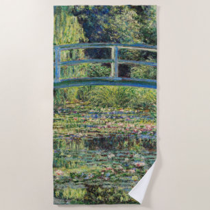 Claude Monet - Water Lily Pond & Japanesese Bridge Beach Towel