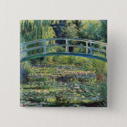 Claude Monet _ Water Lily Pond  Japanesese Bridge Button