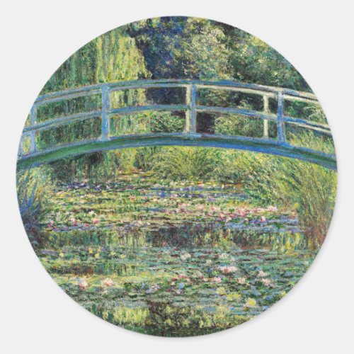 Claude Monet _ Water Lily Pond  Japanesese Bridge Classic Round Sticker