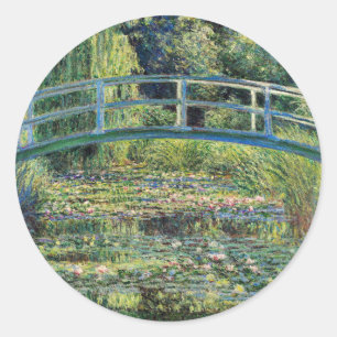 Claude Monet - Water Lily Pond & Japanesese Bridge Classic Round Sticker