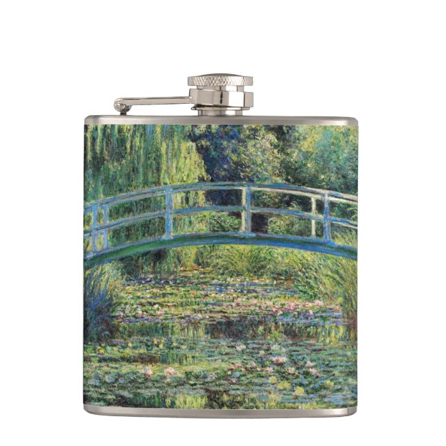 Claude Monet - Water Lily Pond & Japanesese Bridge Flask (Front)