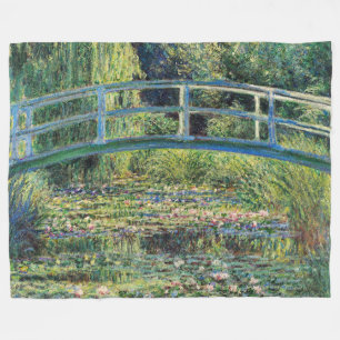 Claude Monet - Water Lily Pond & Japanesese Bridge Fleece Blanket