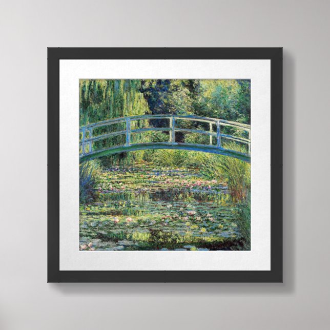 Claude Monet - Water Lily Pond & Japanesese Bridge Framed Art (Framed Front)
