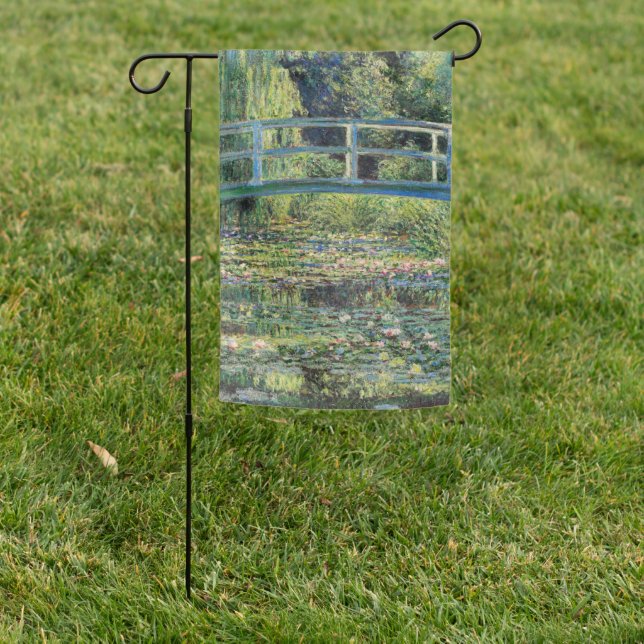 Claude Monet - Water Lily Pond & Japanesese Bridge Garden Flag (In SItu)