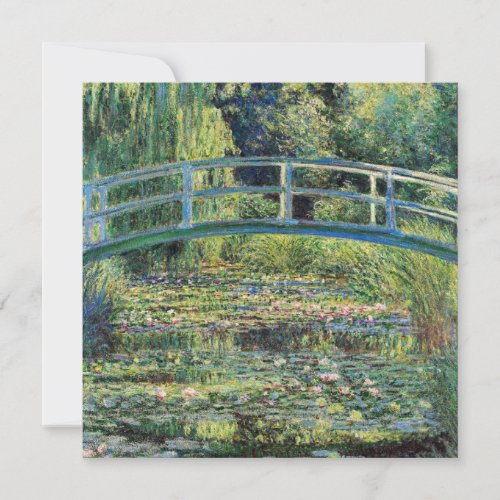 Claude Monet _ Water Lily Pond  Japanesese Bridge Invitation