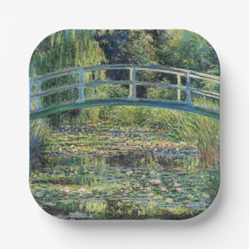 Claude Monet _ Water Lily Pond  Japanesese Bridge Paper Plates