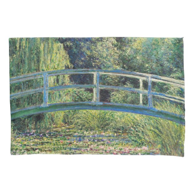 Claude Monet - Water Lily Pond & Japanesese Bridge Pillow Case (Front)