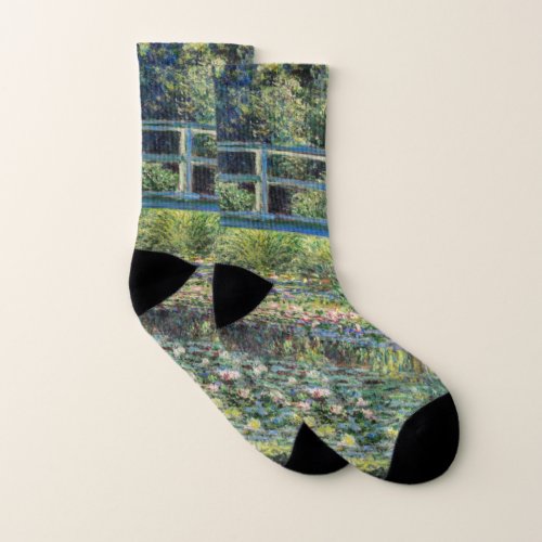 Claude Monet _ Water Lily Pond  Japanesese Bridge Socks