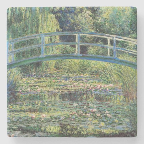 Claude Monet _ Water Lily Pond  Japanesese Bridge Stone Coaster