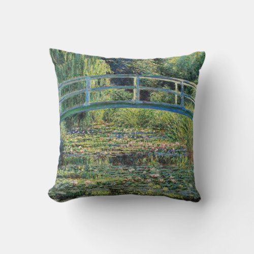 Claude Monet _ Water Lily Pond  Japanesese Bridge Throw Pillow