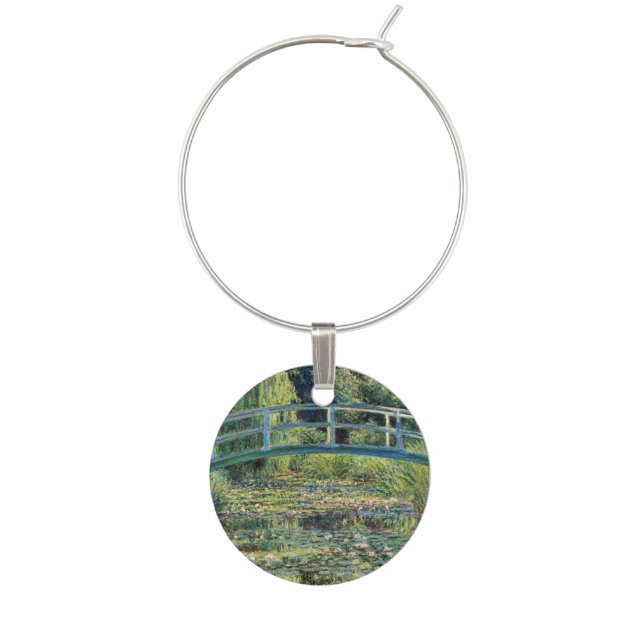 Claude Monet - Water Lily Pond & Japanesese Bridge Wine Charm (Front)