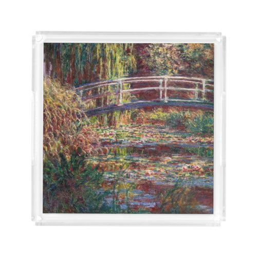 Claude Monet _ Water Lily pond Pink Harmony Acrylic Tray