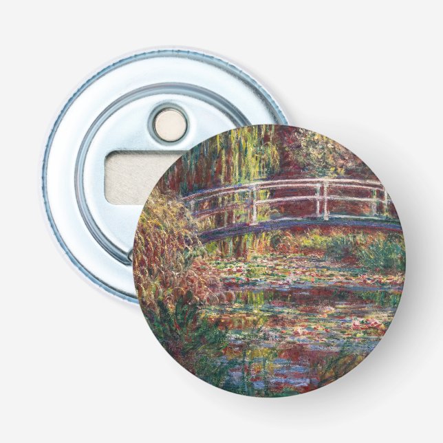 Claude Monet - Water Lily pond, Pink Harmony Bottle Opener (Front)