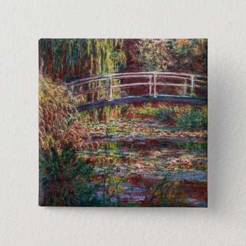 Claude Monet _ Water Lily pond Pink Harmony Button