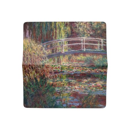 Claude Monet - Water Lily Pond, Pink Harmony Checkbook Cover