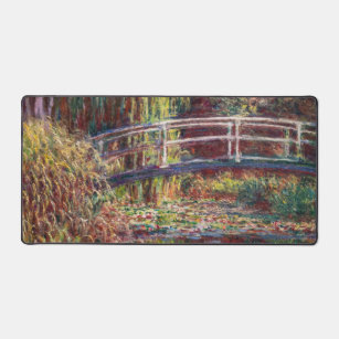Claude Monet - Water Lily pond, Pink Harmony Desk Mat