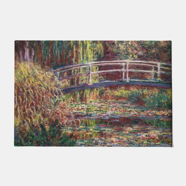Claude Monet - Water Lily pond, Pink Harmony Doormat (Front)