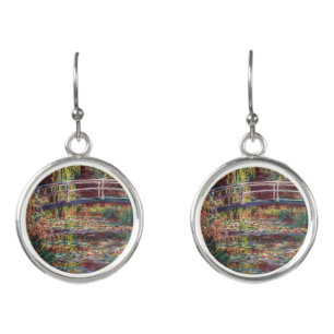 Claude Monet - Water Lily pond, Pink Harmony Earrings