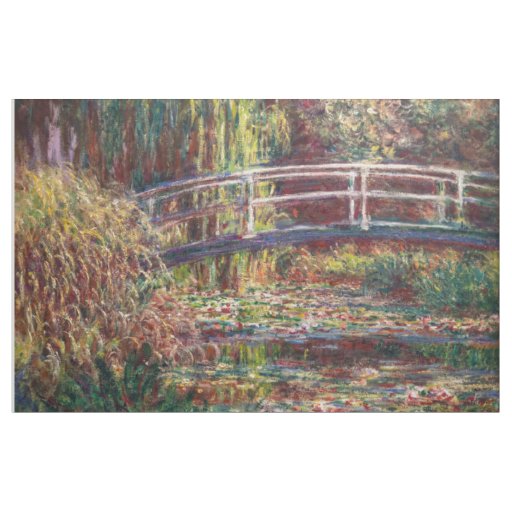Claude Monet - Water Lily pond, Pink Harmony Fabric