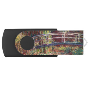 Claude Monet - Water Lily pond, Pink Harmony Flash Drive