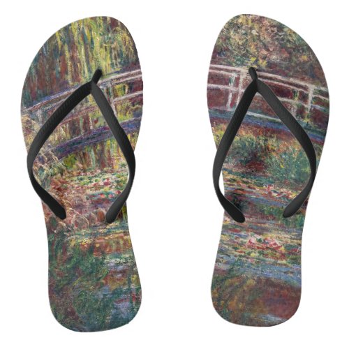 Claude Monet _ Water Lily pond Pink Harmony Flip Flops