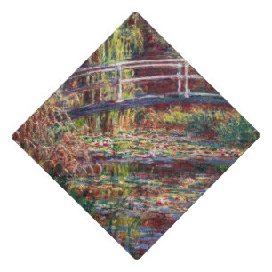 Claude Monet - Water Lily pond, Pink Harmony Graduation Cap Topper