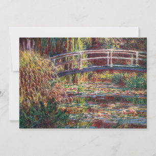 Claude Monet - Water Lily pond, Pink Harmony Invitation