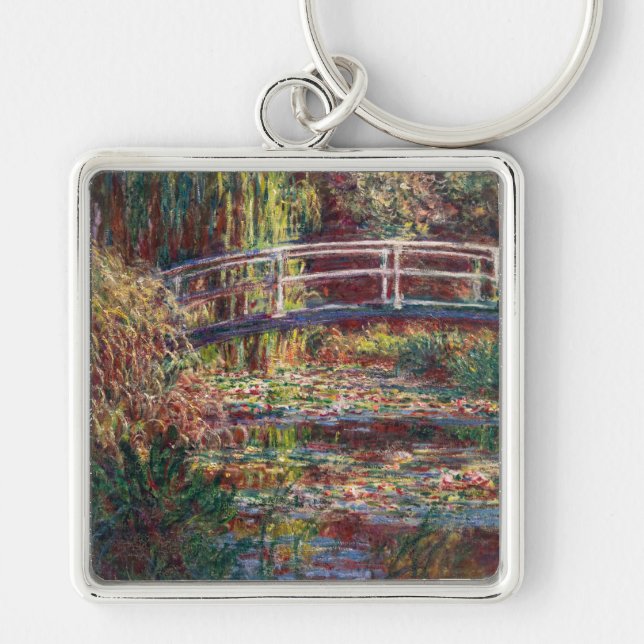Claude Monet - Water Lily pond, Pink Harmony Keychain (Front)