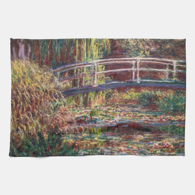 Claude Monet - Water Lily pond, Pink Harmony Kitchen Towel (Horizontal)