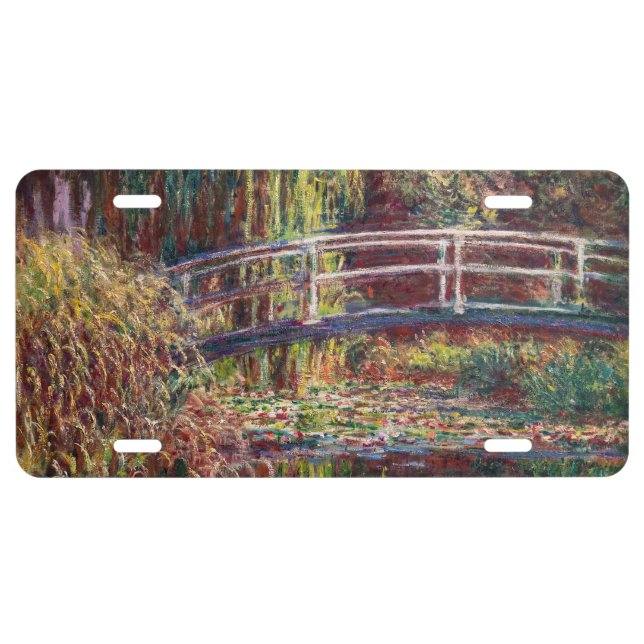 Claude Monet - Water Lily pond, Pink Harmony License Plate (Front)