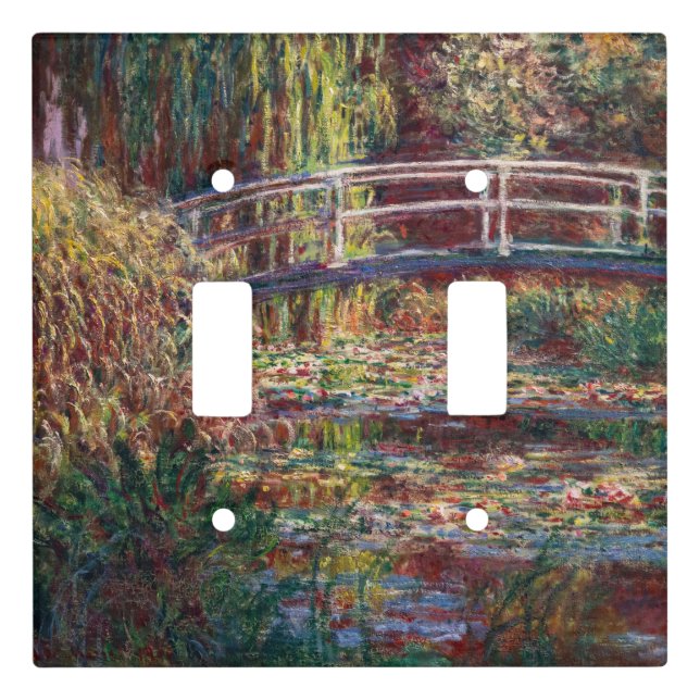 Claude Monet - Water Lily pond, Pink Harmony Light Switch Cover (Front)