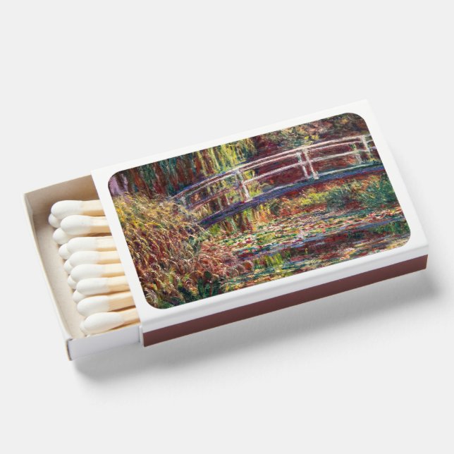 Claude Monet - Water Lily pond, Pink Harmony Matchboxes (Front Open)
