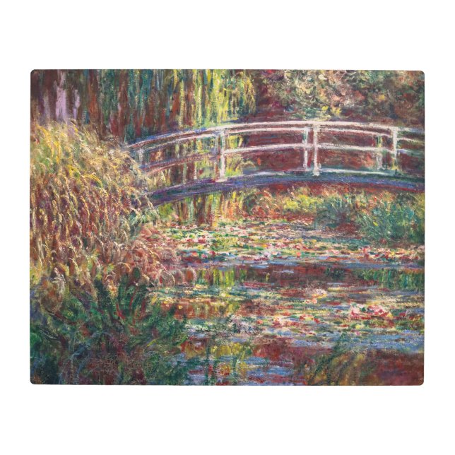 Claude Monet - Water Lily pond, Pink Harmony Metal Print (Front)