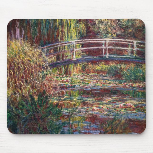 Claude Monet - Water Lily pond, Pink Harmony Mouse Pad (Front)