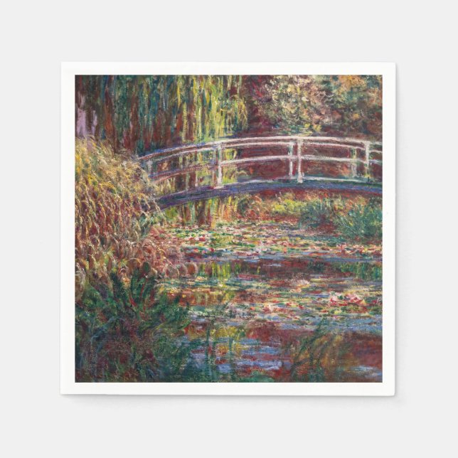 Claude Monet - Water Lily pond, Pink Harmony Napkins (Front)
