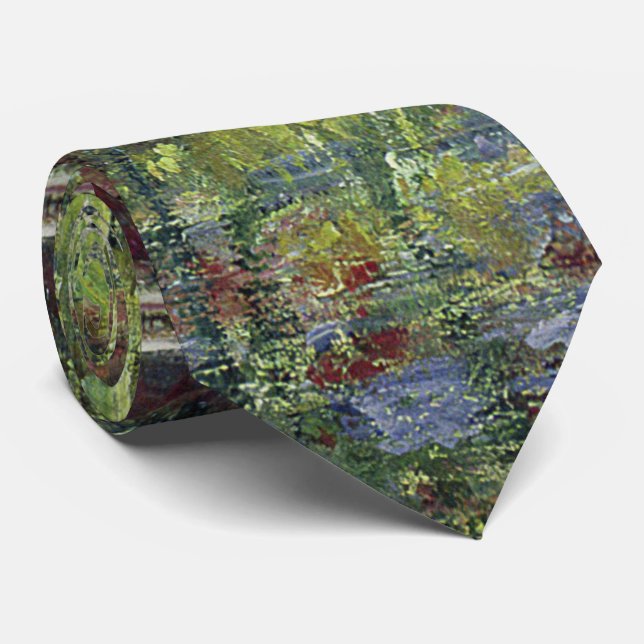 Claude Monet - Water lily Pond Pink Harmony Neck Tie (Rolled)