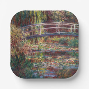 Claude Monet - Water Lily pond, Pink Harmony Paper Plates