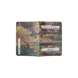 Claude Monet - Water Lily pond, Pink Harmony Passport Holder