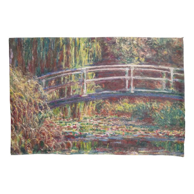 Claude Monet - Water Lily pond, Pink Harmony Pillow Case (Front)