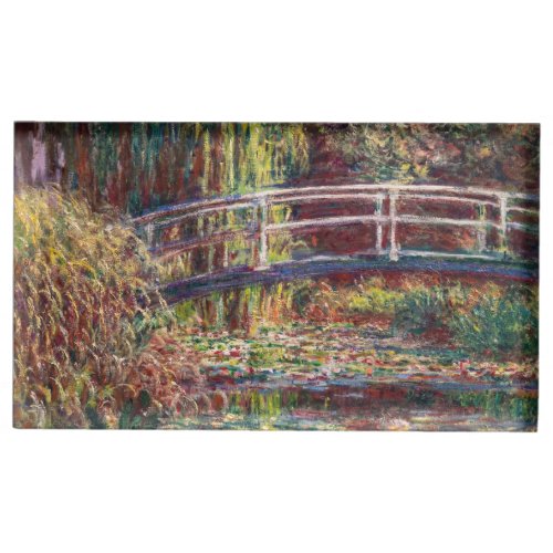 Claude Monet _ Water Lily pond Pink Harmony Place Card Holder