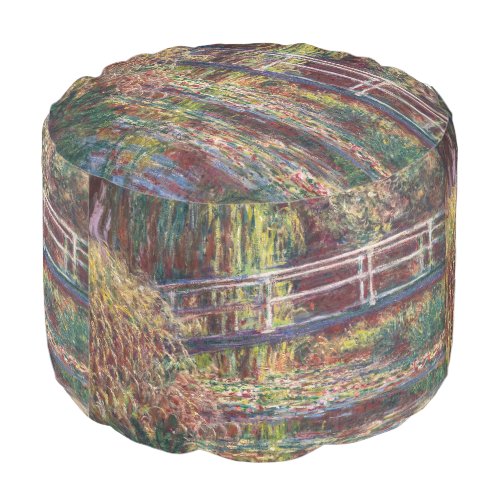 Claude Monet _ Water Lily pond Pink Harmony Pouf