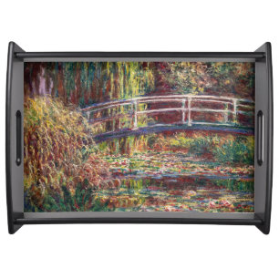 Claude Monet - Water Lily pond, Pink Harmony Serving Tray