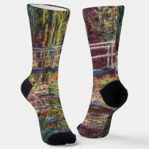Claude Monet - Water Lily pond, Pink Harmony Socks