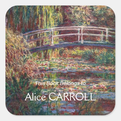 Claude Monet _ Water Lily pond Pink Harmony Square Sticker