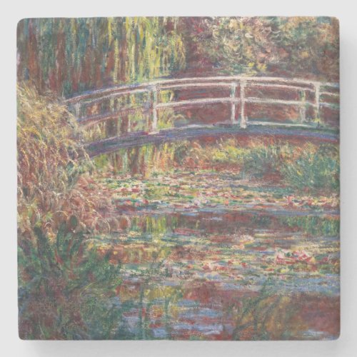 Claude Monet _ Water Lily pond Pink Harmony Stone Coaster