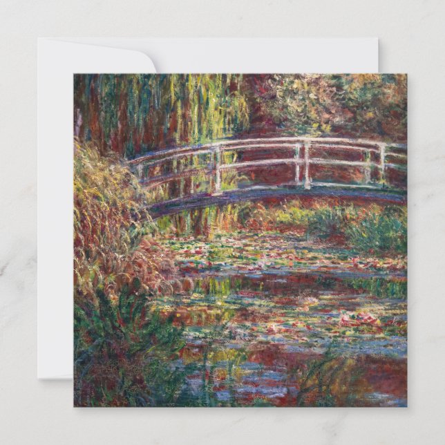 Claude Monet - Water Lily pond, Pink Harmony Thank You Card (Front)