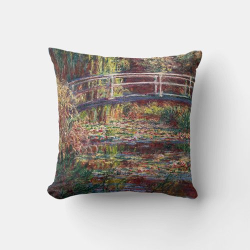 Claude Monet _ Water Lily pond Pink Harmony Throw Pillow