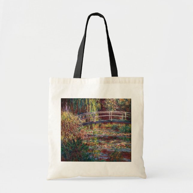 Claude Monet - Water Lily pond, Pink Harmony Tote Bag (Front)